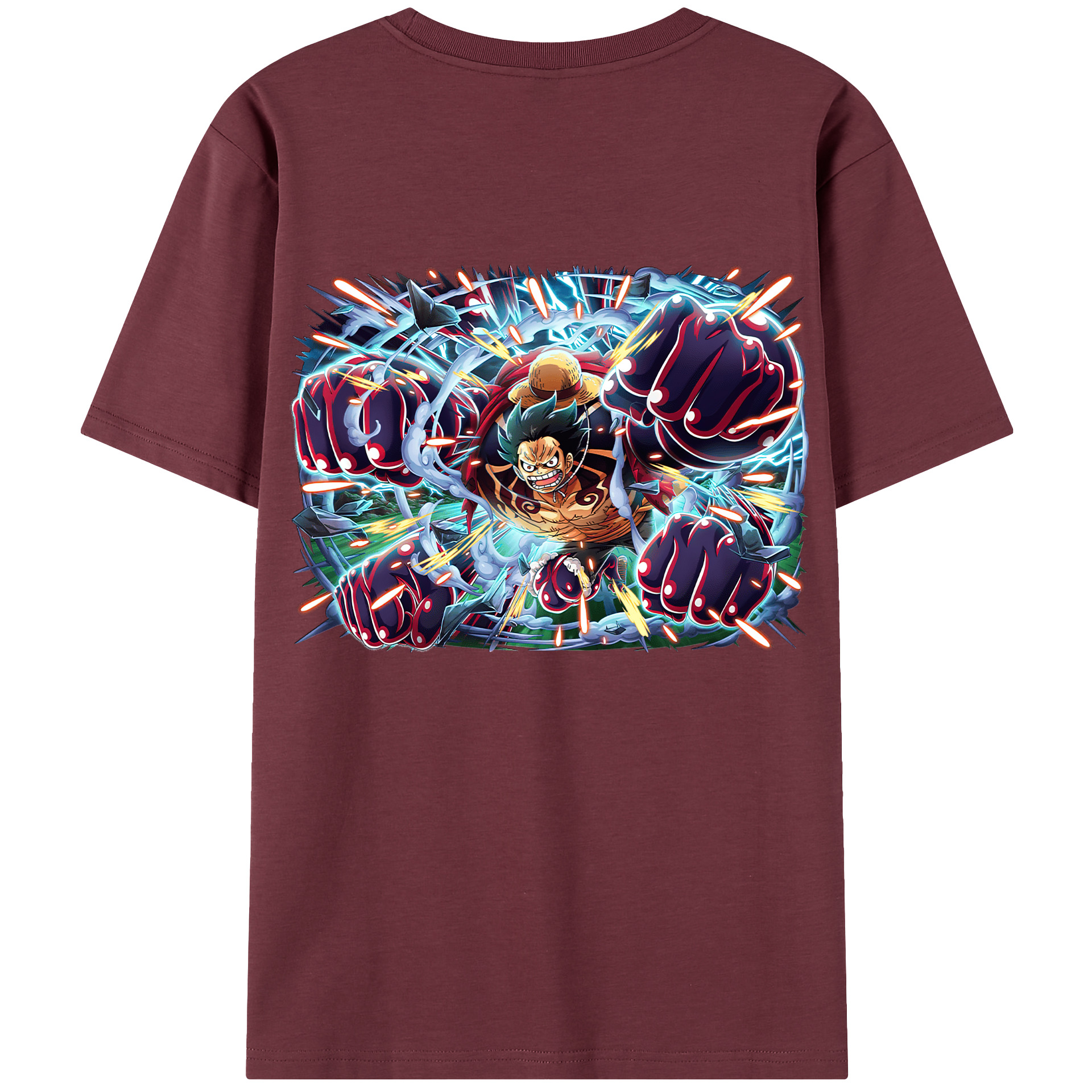 ワンピース モンキー・D・ルフィ ONE PIECE Monkey D. Luffy 綿100％半袖Tシャツ（背面プリント）